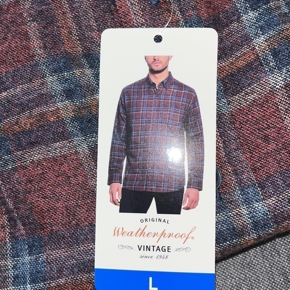 Weatherproof Vintage Long Sleeve Button Down Flannel Shirt - L- New with tags - Picture 3 of 4